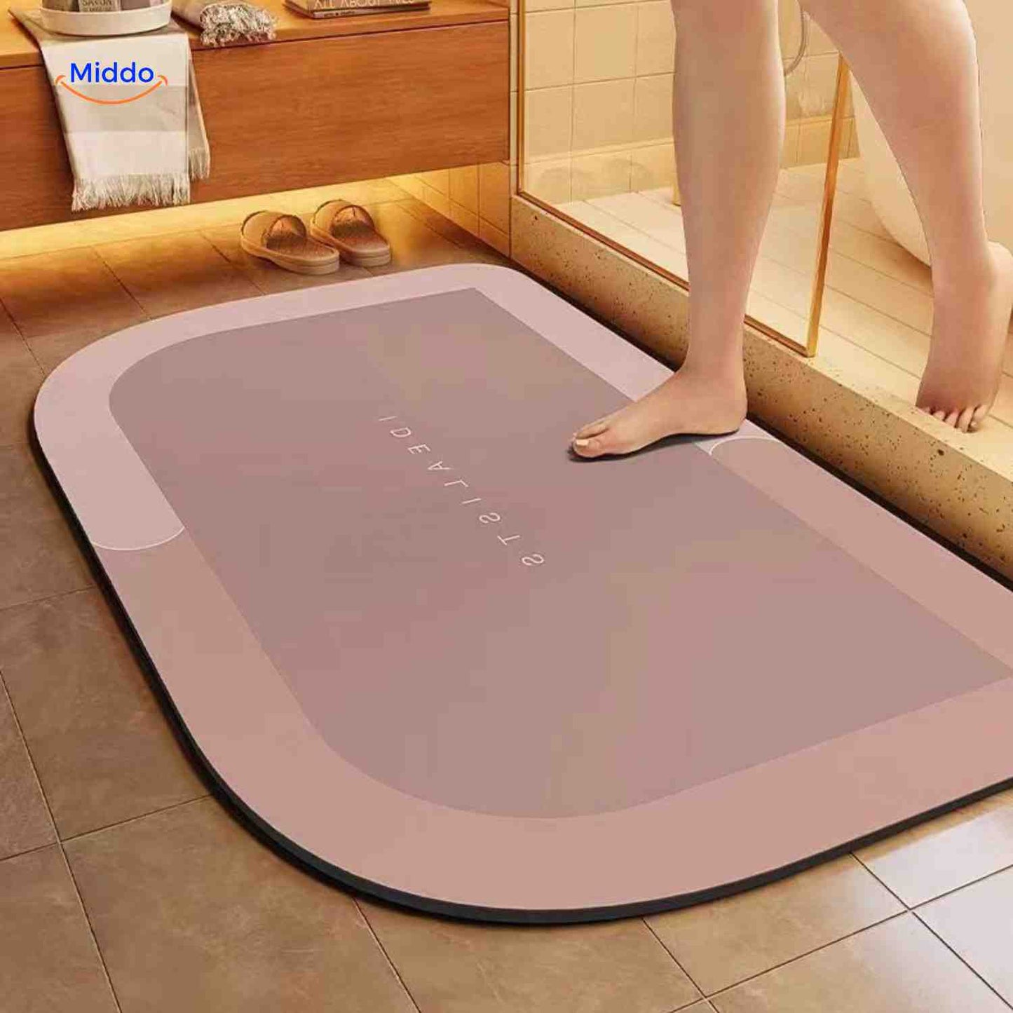 Sneldrogende Badmat met Antislip Onderkant – Extra Absorberend voor Badkamer, Toilet en Balkon