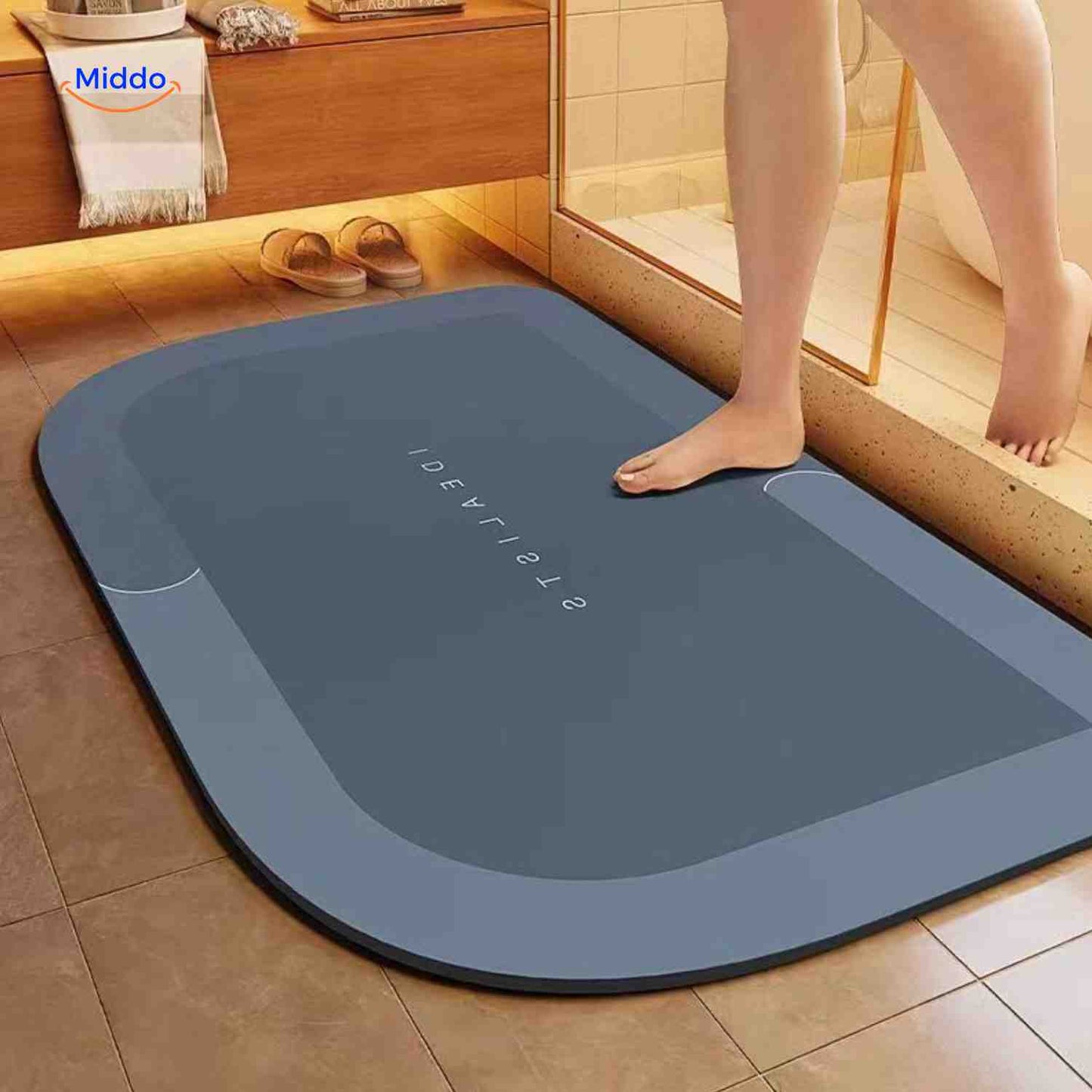 Sneldrogende Badmat met Antislip Onderkant – Extra Absorberend voor Badkamer, Toilet en Balkon