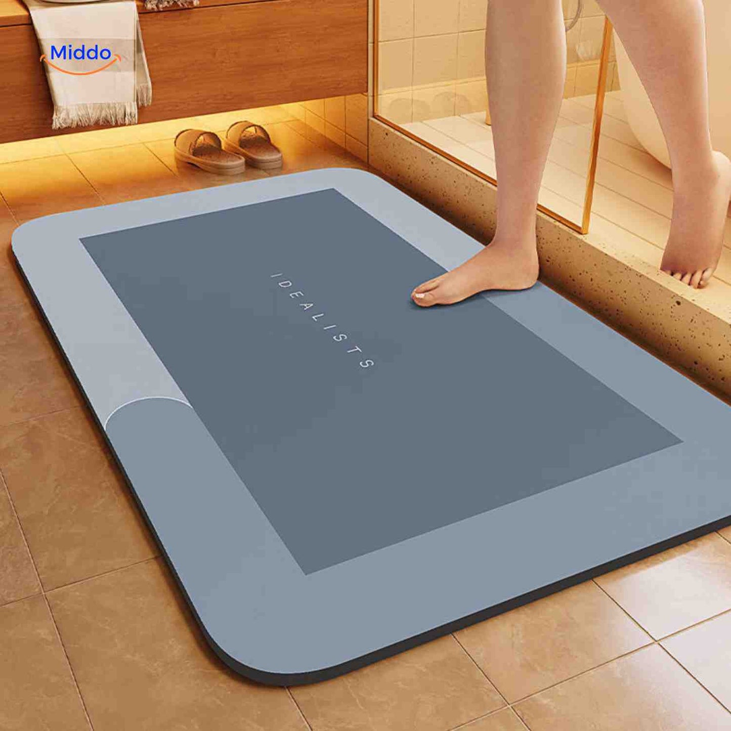 Sneldrogende Badmat met Antislip Onderkant – Extra Absorberend voor Badkamer, Toilet en Balkon