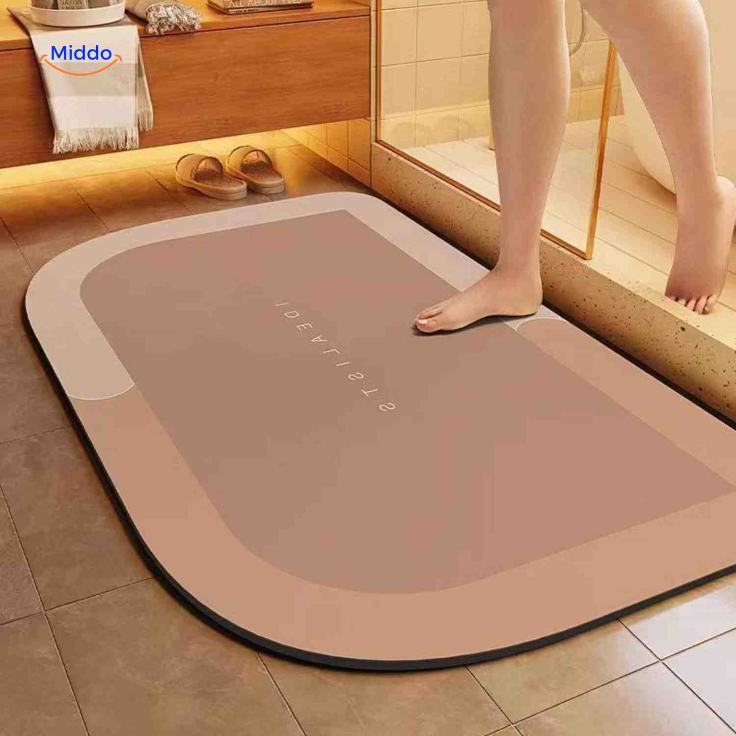 Sneldrogende Badmat met Antislip Onderkant – Extra Absorberend voor Badkamer, Toilet en Balkon