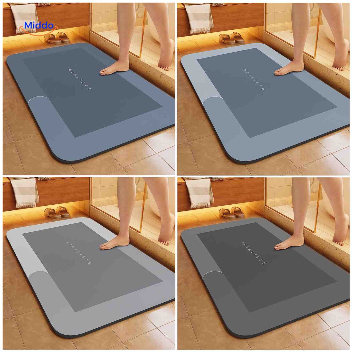 Sneldrogende Badmat met Antislip Onderkant – Extra Absorberend voor Badkamer, Toilet en Balkon