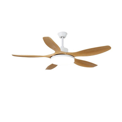 Plafondventilator met LED-verlichting 122/132 cm — DC-motor 6 snelheden ABS-bladen natuurlijke houtnerfafwerking hydrografisch afstandsbediening 3 kleurtemperaturen geïntegreerde verlichting ventilatorfunctie plafondmontage