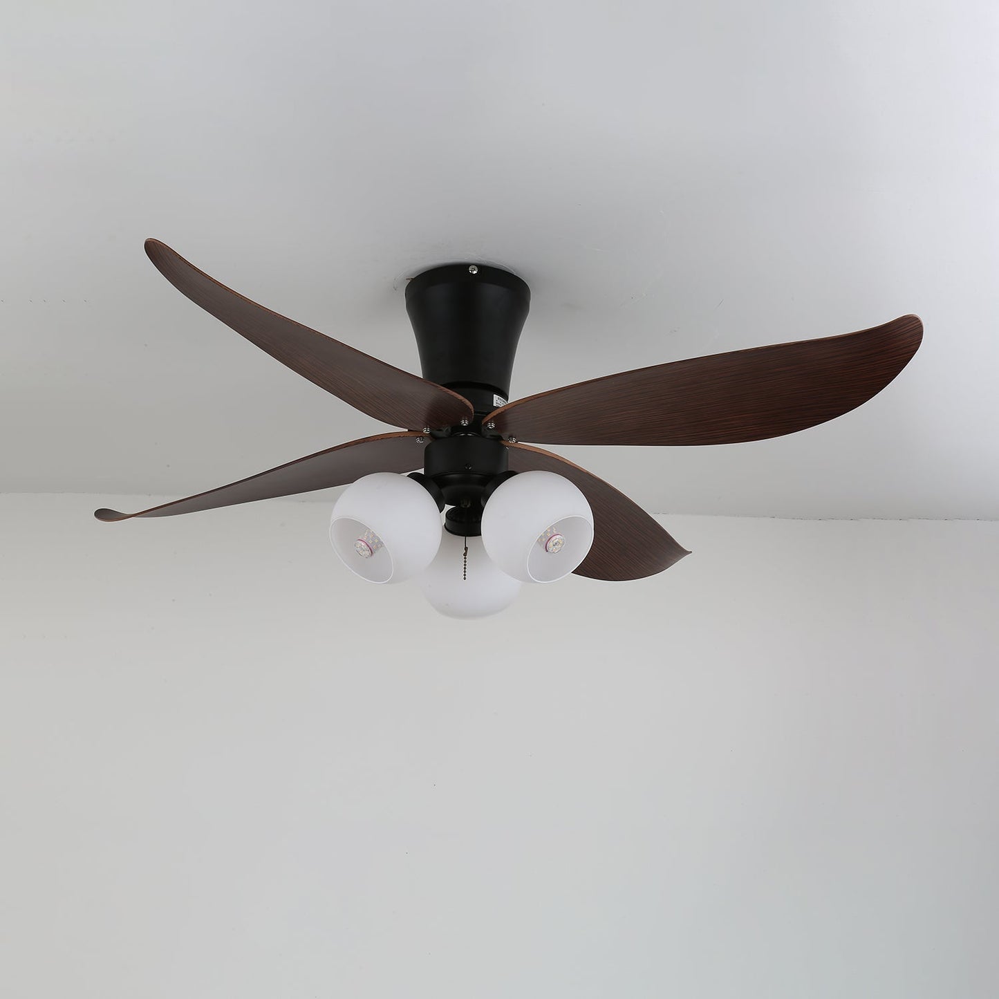 Scandinavische Plafondventilator met Verlichting Hout & Glas Design 90cm