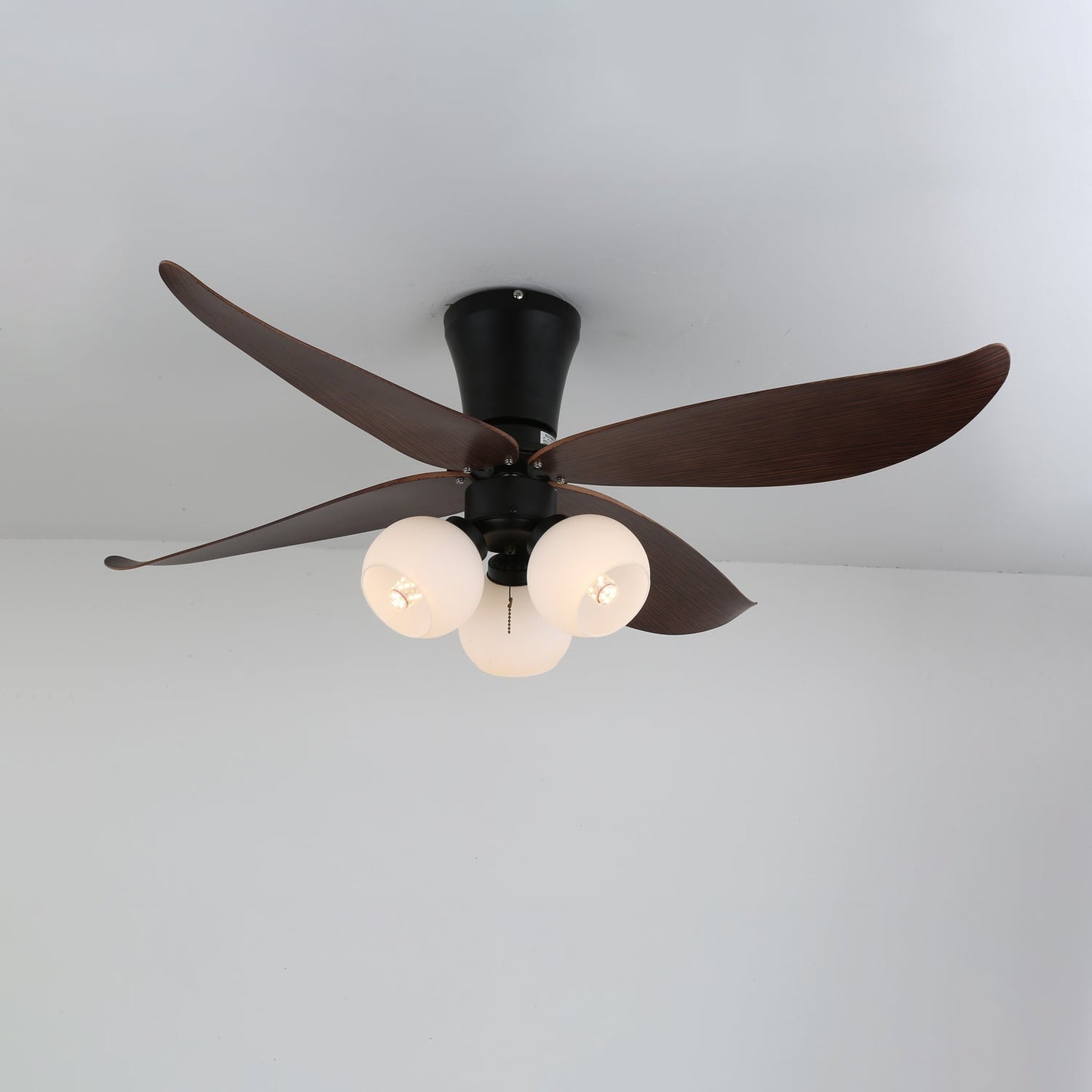 Scandinavische Plafondventilator met Verlichting Hout & Glas Design 90cm