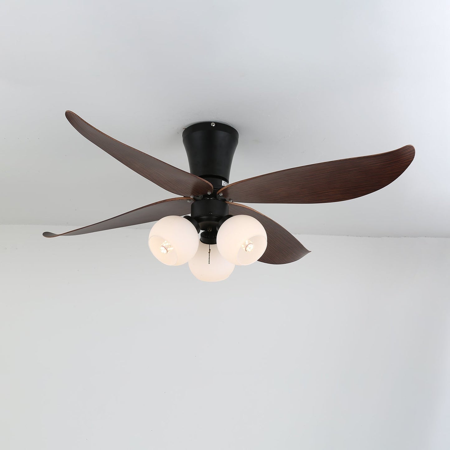 Scandinavische Plafondventilator met Verlichting Hout & Glas Design 90cm