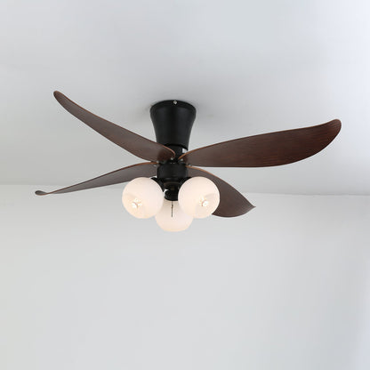 Scandinavische Plafondventilator met Verlichting Hout & Glas Design 90cm