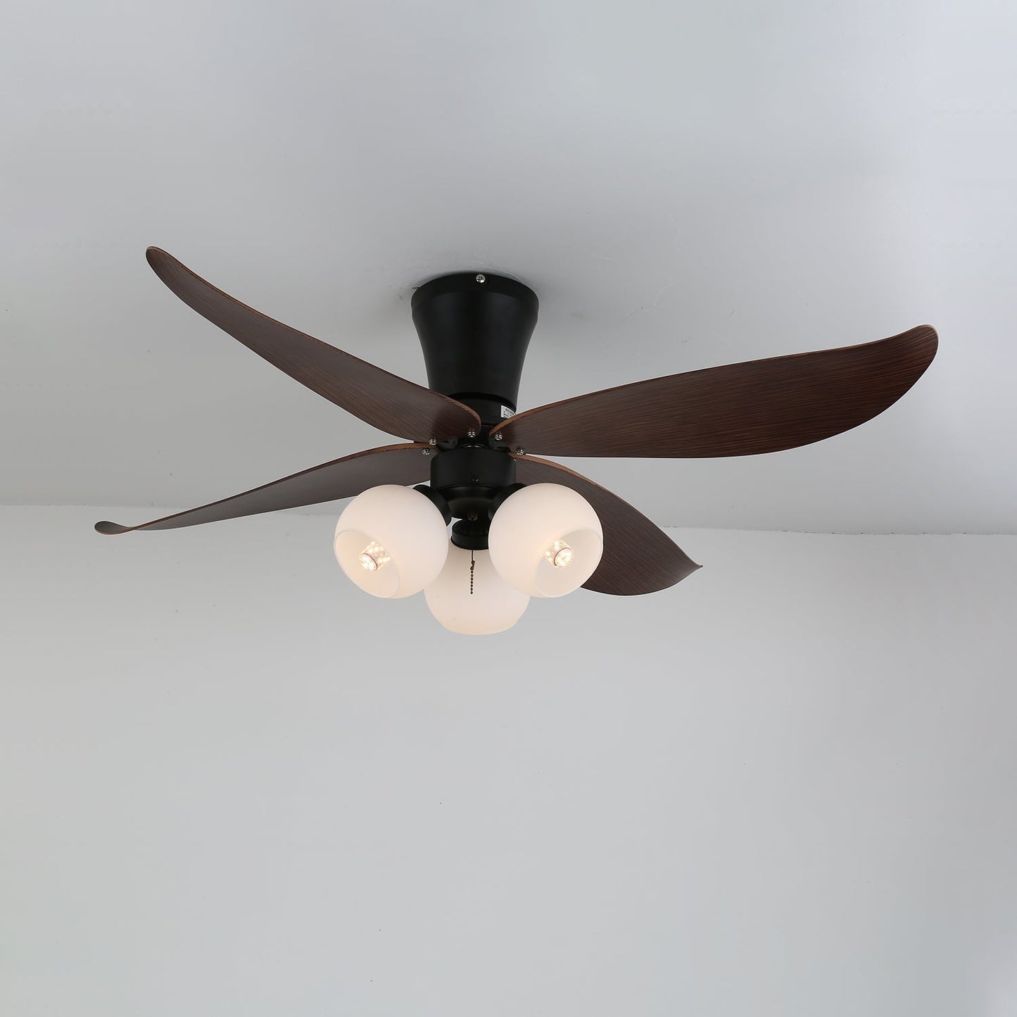 Scandinavische Plafondventilator met Verlichting Hout & Glas Design 90cm