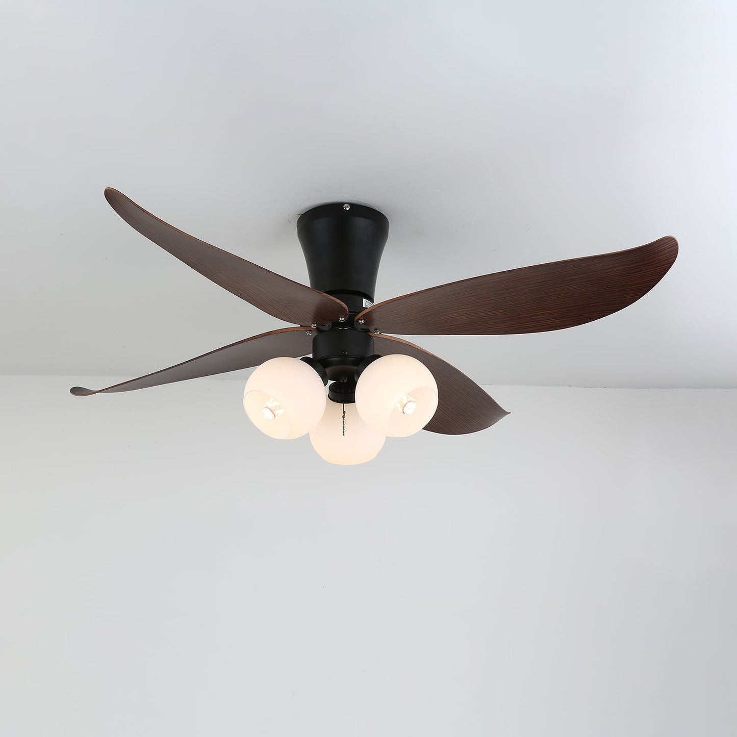 Scandinavische Plafondventilator met Verlichting Hout & Glas Design 90cm