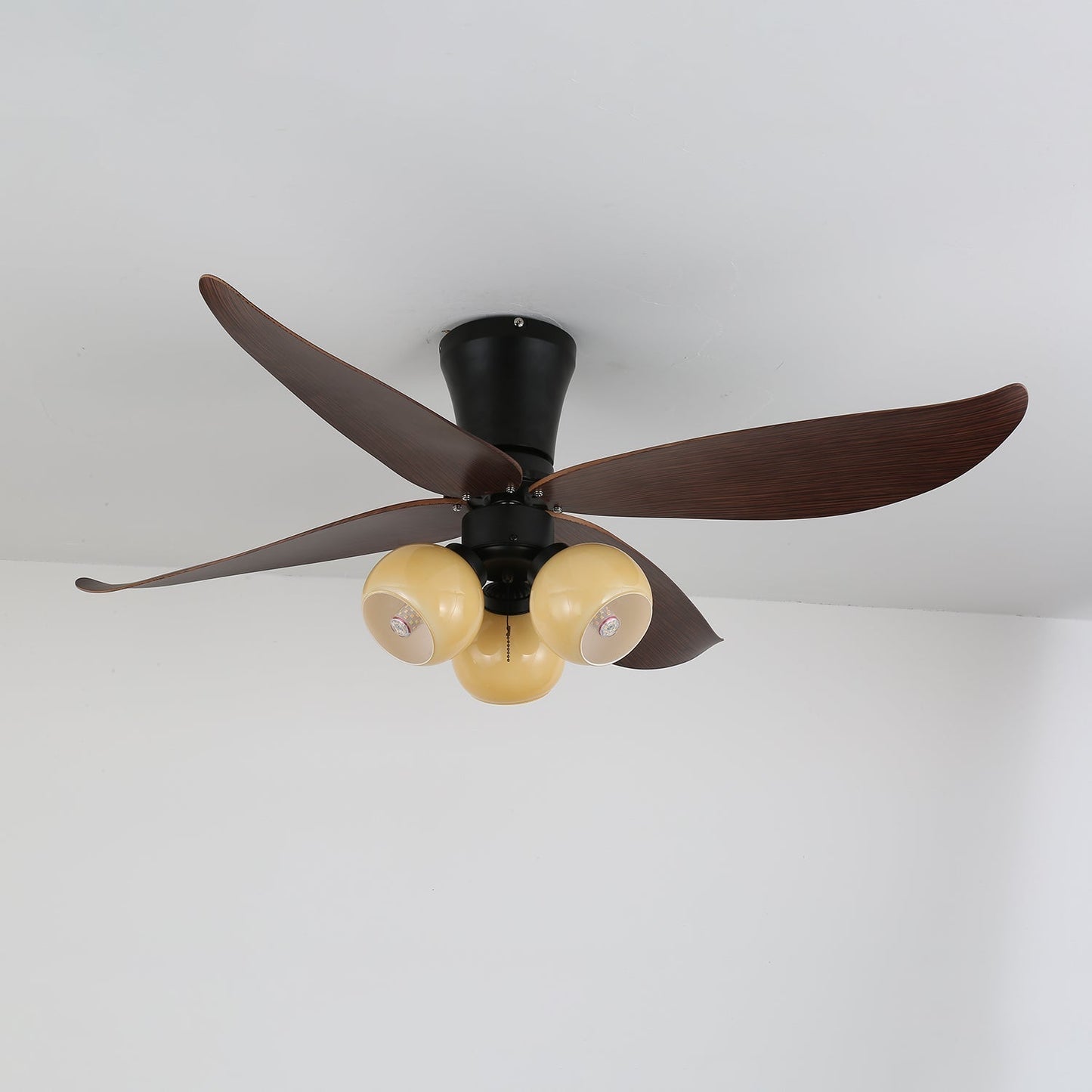 Scandinavische Plafondventilator met Verlichting Hout & Glas Design 90cm