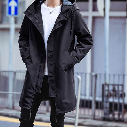Waterafstotende Lange Jas Winddicht en Minimalistisch