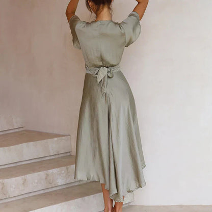 Dames Jurk Met Rosewood Print Elegante Pasvorm