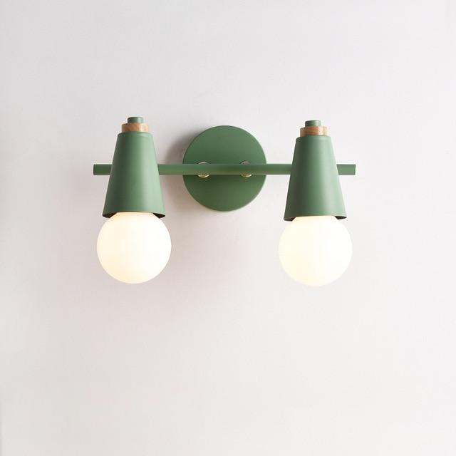 Wandlamp Metaal Hout 2 of 3 Lichts E27 Gekleurd Modern Slaapkamer Woonkamer