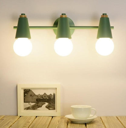 Wandlamp Metaal Hout 2 of 3 Lichts E27 Gekleurd Modern Slaapkamer Woonkamer