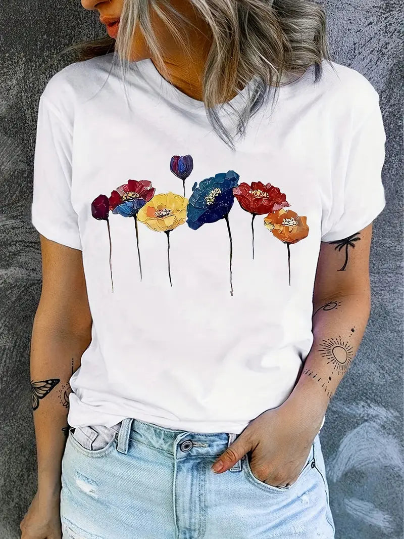Bloemenprint Shirt Ademend voor Vrouw - StudioMarella