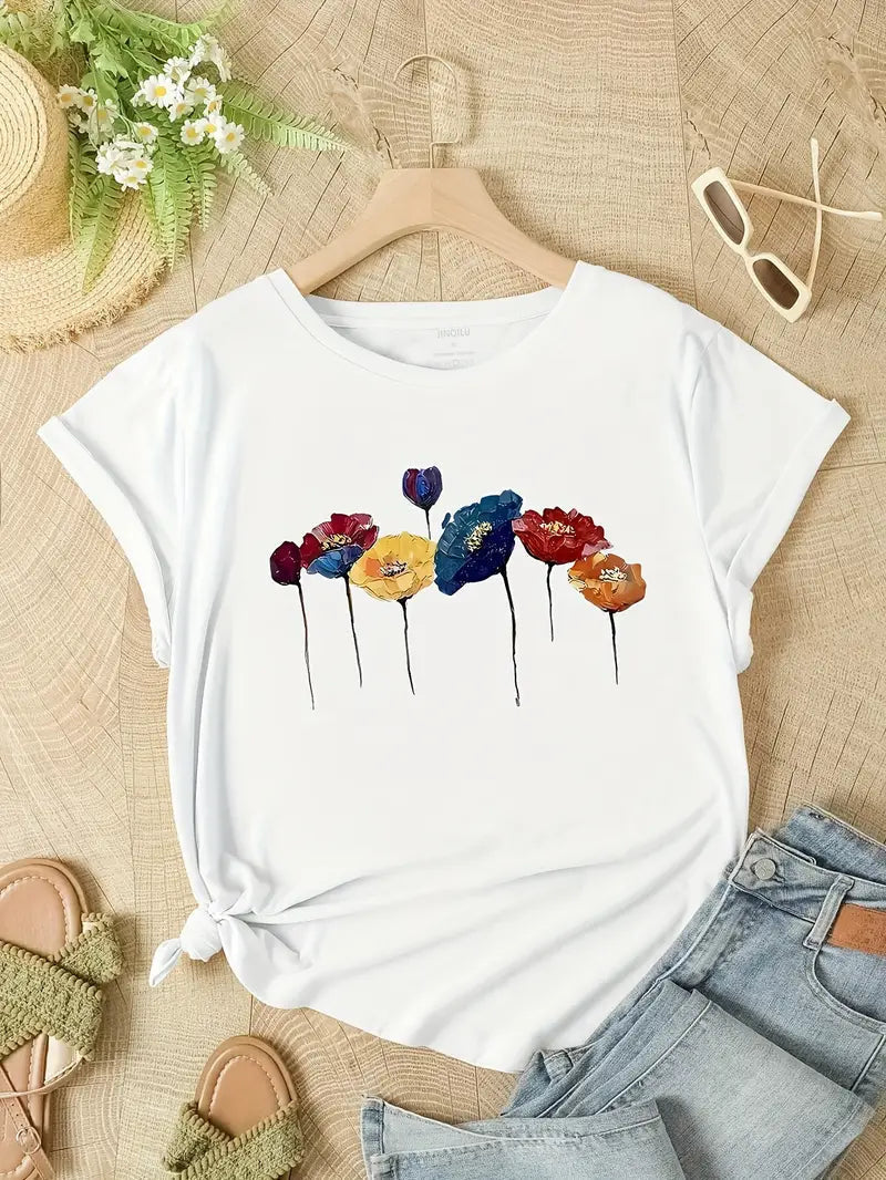 Vrouwelijk Bloemen Shirt Ademend