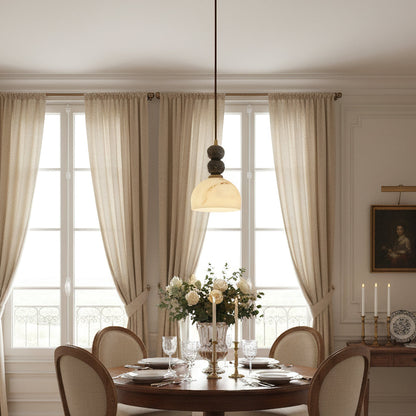 Hanglamp met Marmer en Imitatie Albast – Elegant Design met Zacht Licht