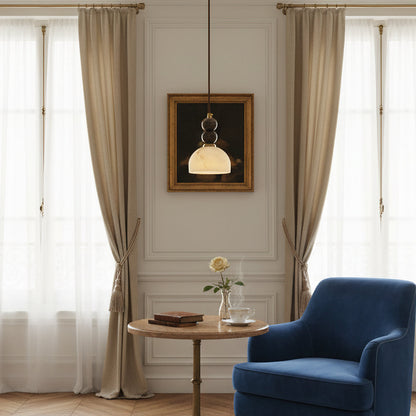 Hanglamp met Marmer en Imitatie Albast – Elegant Design met Zacht Licht