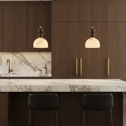 Hanglamp met Marmer en Imitatie Albast – Elegant Design met Zacht Licht
