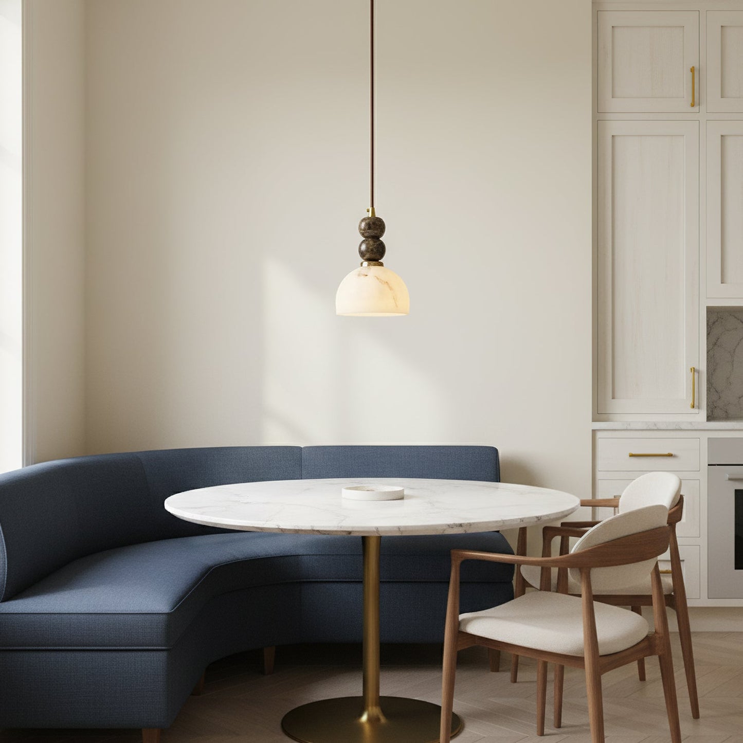 Hanglamp met Marmer en Imitatie Albast – Elegant Design met Zacht Licht