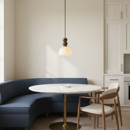 Hanglamp met Marmer en Imitatie Albast – Elegant Design met Zacht Licht