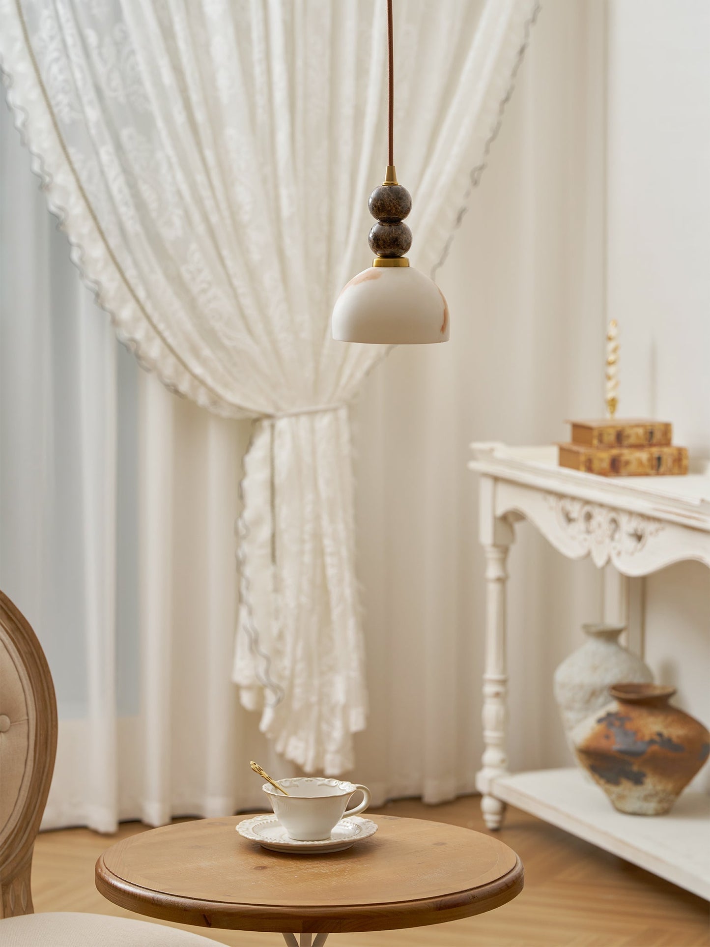 Hanglamp met Marmer en Imitatie Albast – Elegant Design met Zacht Licht