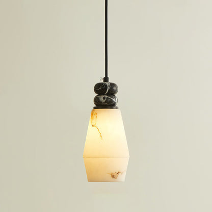 Hanglamp met Marmer en Imitatie Albast – Elegant Design met Zacht Licht