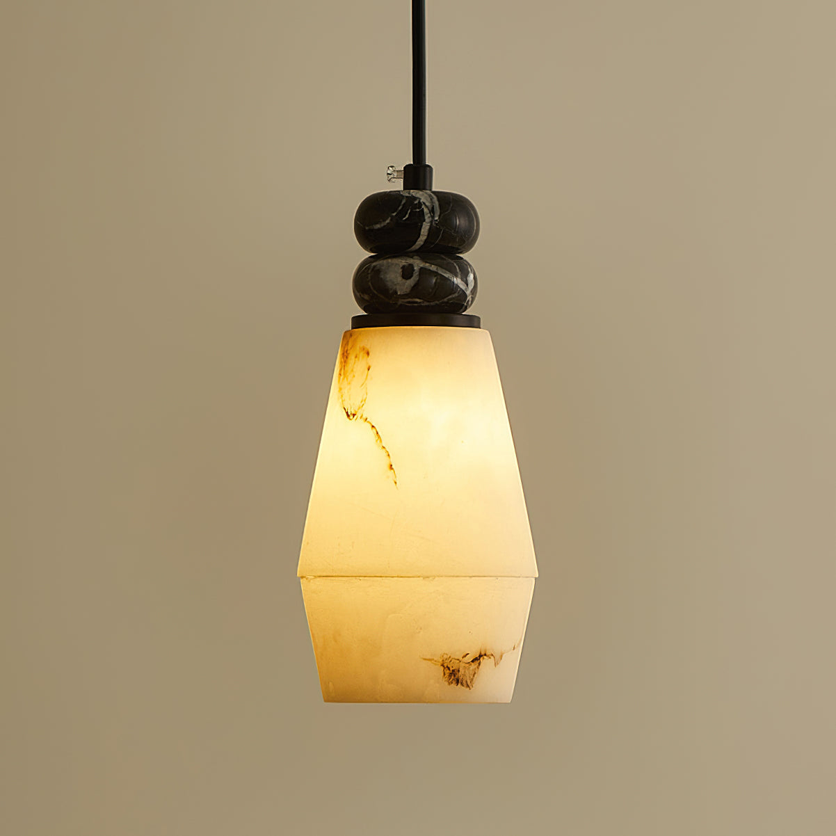 Hanglamp met Marmer en Imitatie Albast – Elegant Design met Zacht Licht
