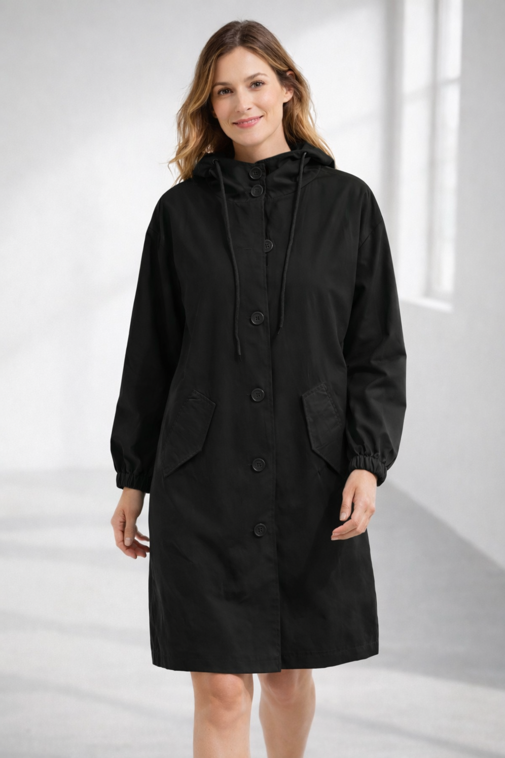 Dame Parka Met Kap Medium Lengte