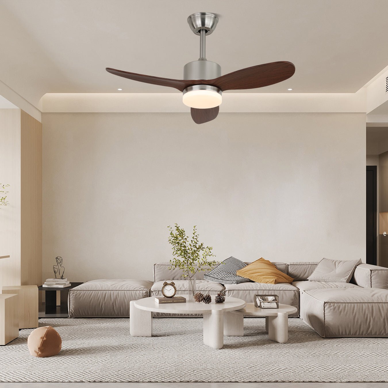 Plafondventilator met Verlichting 106cm of 132cm Design Modern 6-Snelheden Variabele Frequentie Motor voor Slaapkamer Woonkamer met Afstandsbediening