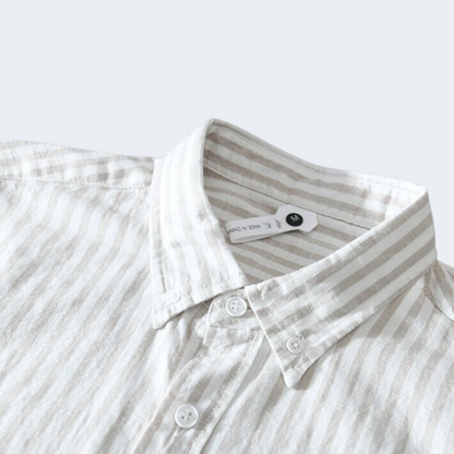 Blauw Strepen Hemd voor Mannen van Katoen
