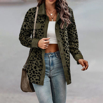 Dames Jas Luipaardprint Stijlvol en Chic → Dames Luipaard Jas Stijlvol Leer