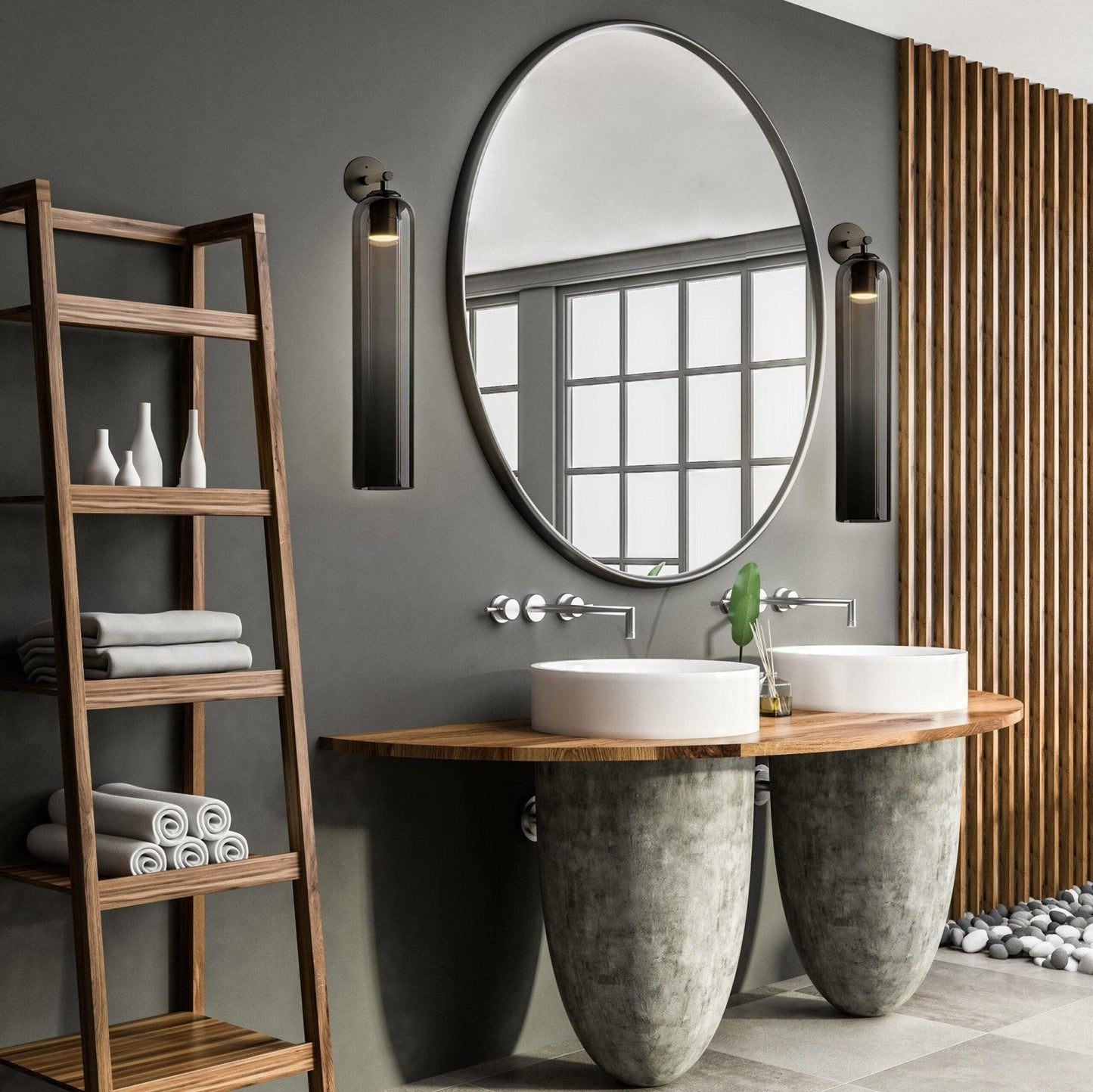 Glazen wandlamp met cilindervorm – elegante wandverlichting voor binnen