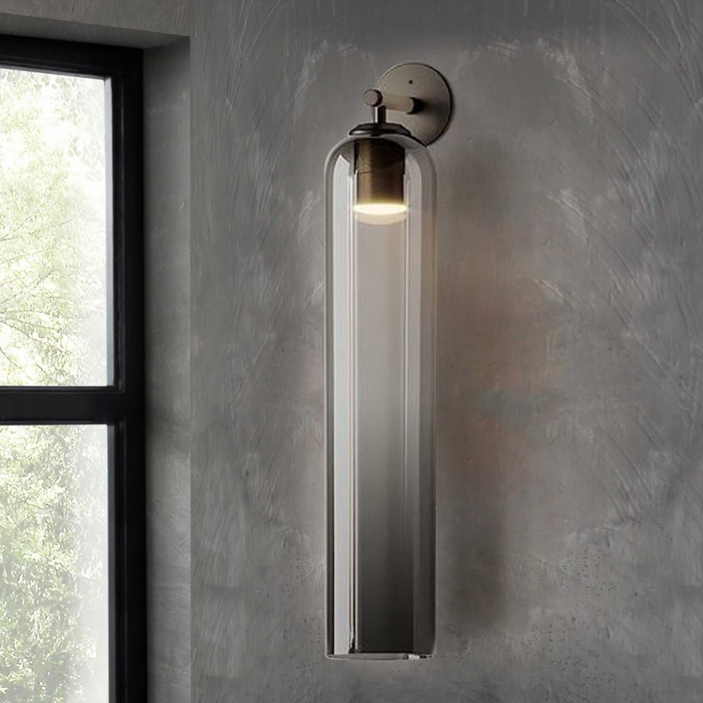 Glazen wandlamp met cilindervorm – elegante wandverlichting voor binnen