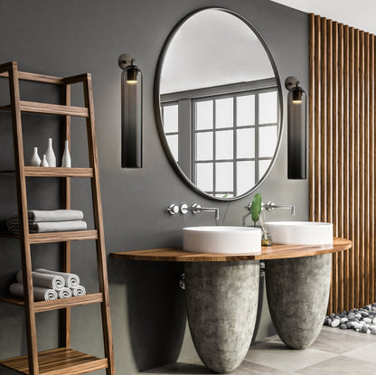 Glazen wandlamp met cilindervorm – elegante wandverlichting voor binnen