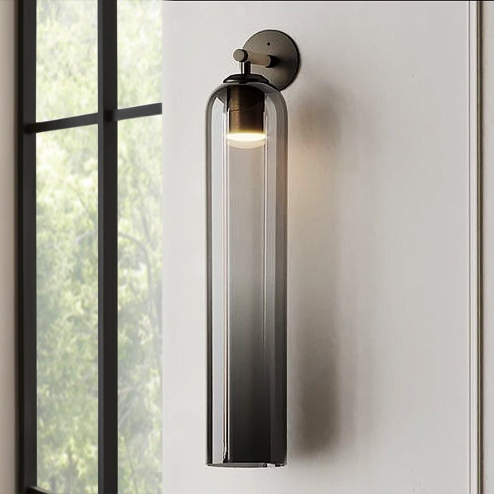 Glazen wandlamp met cilindervorm – elegante wandverlichting voor binnen