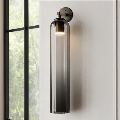 Glazen wandlamp met cilindervorm – elegante wandverlichting voor binnen