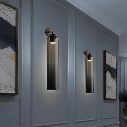 Glazen wandlamp met cilindervorm – elegante wandverlichting voor binnen