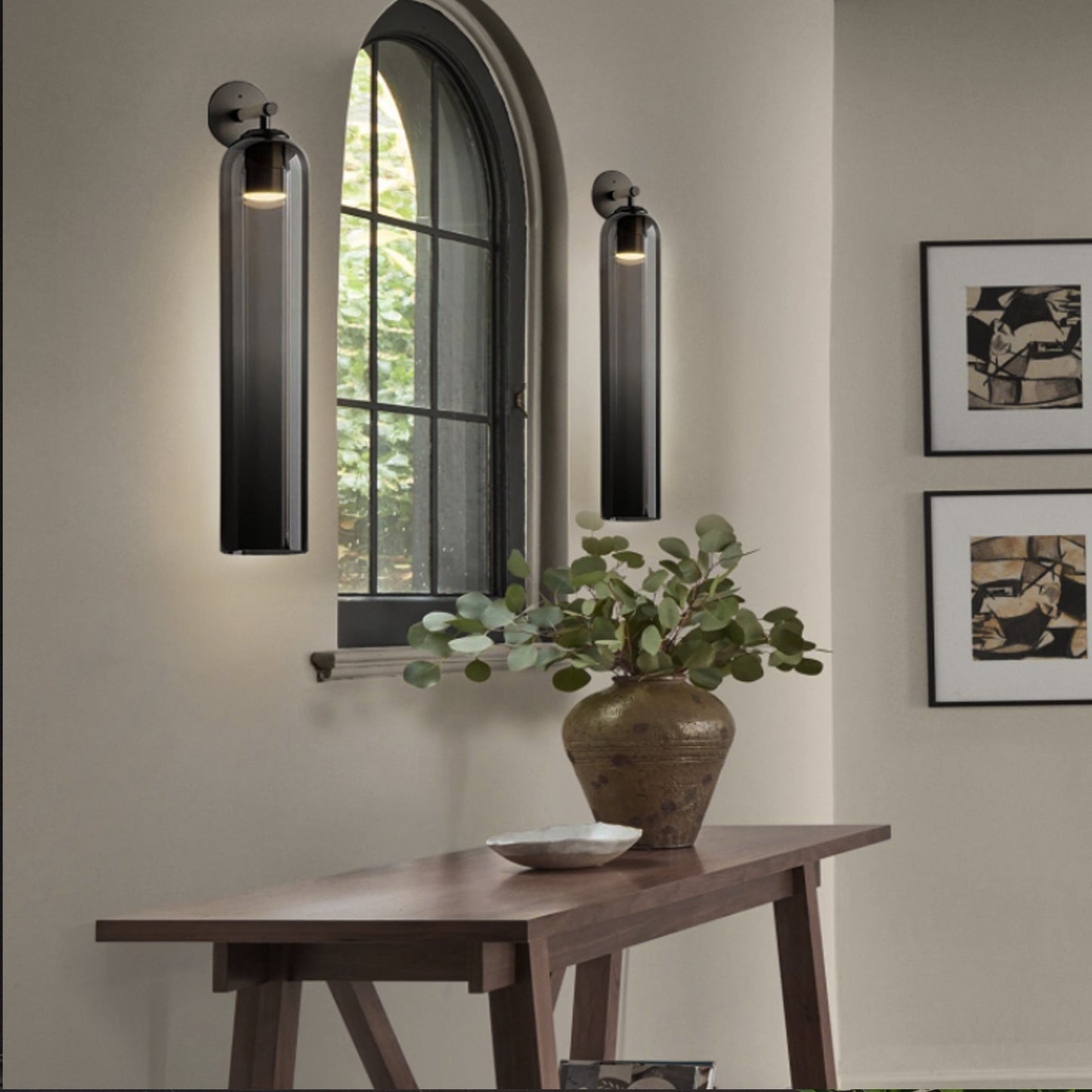 Glazen wandlamp met cilindervorm – elegante wandverlichting voor binnen