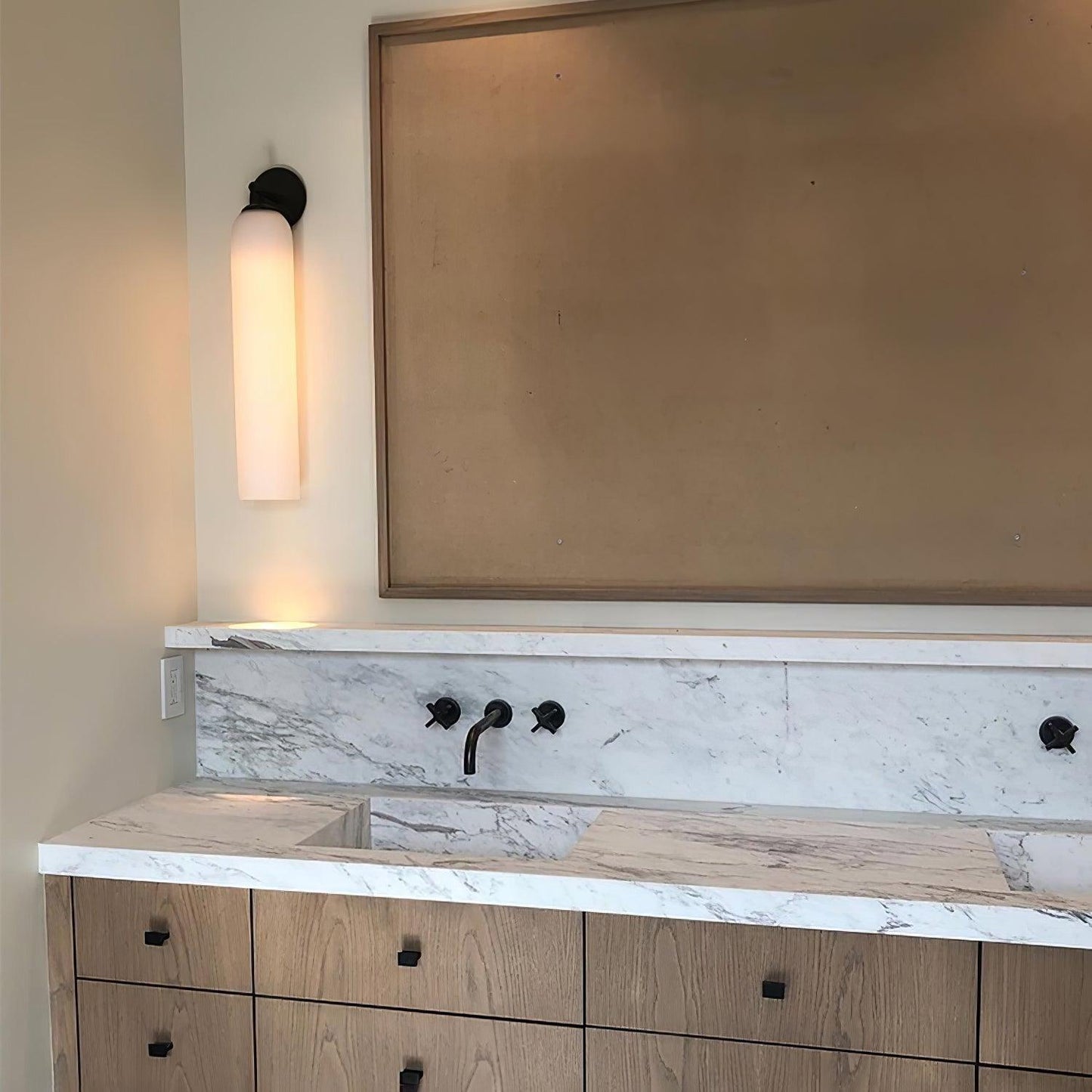 Glazen wandlamp met cilindervorm – elegante wandverlichting voor binnen