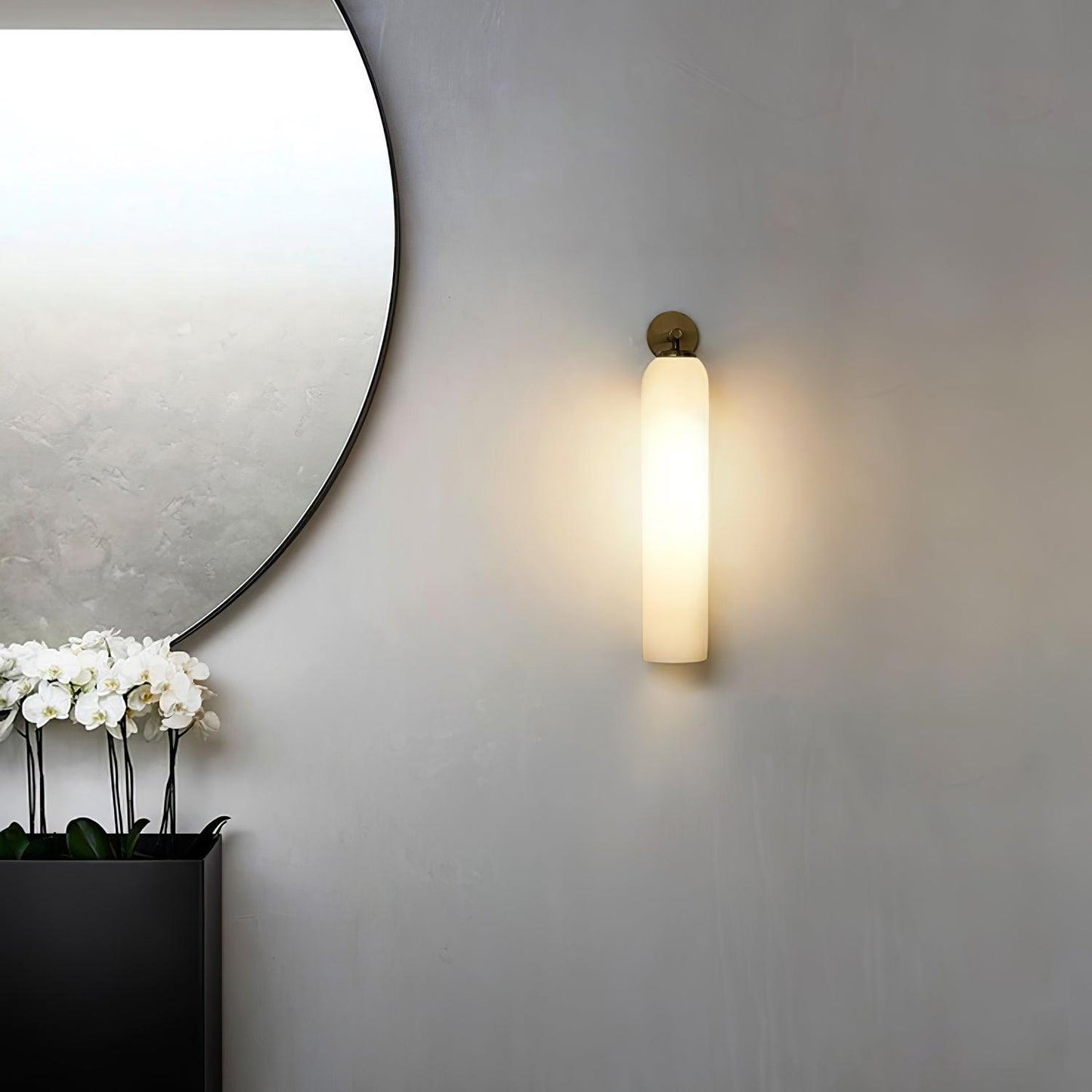 Glazen wandlamp met cilindervorm – elegante wandverlichting voor binnen