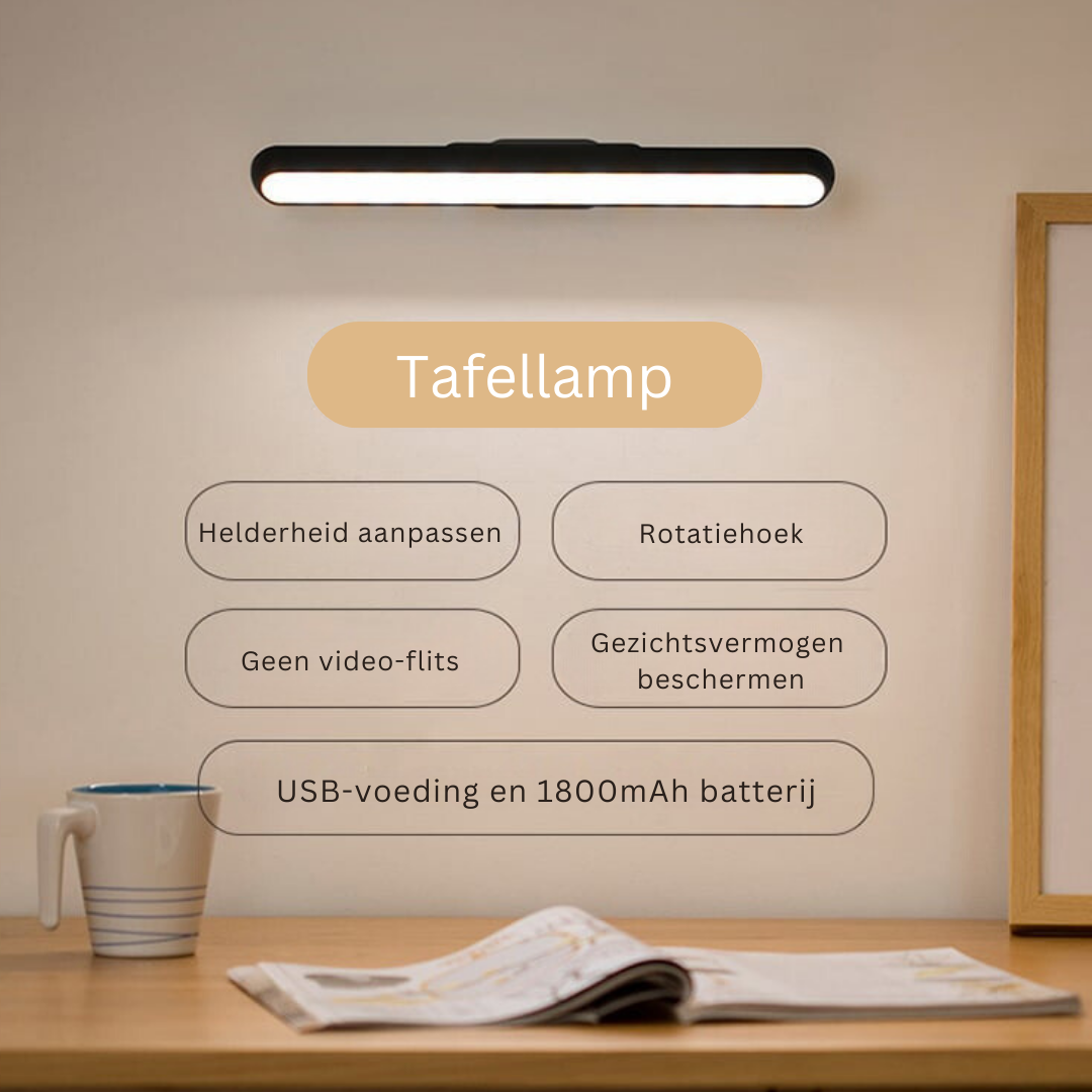 Magnetische LED-Lamp met Flexibele Bevestiging – Touch-Dimbaar Nachtlampje voor Bureau, Auto, Garage, Werkplaats, Leeshoek – Oplaadbaar via USB-C – Energiezuinig ABS Design