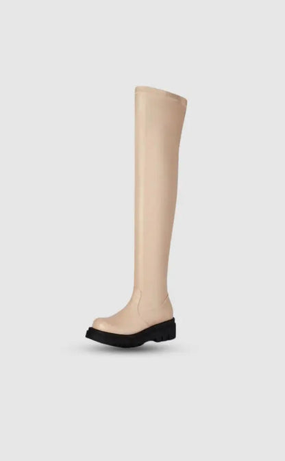 Hoge Hak Laars Overknee Zwart Chic Stijl