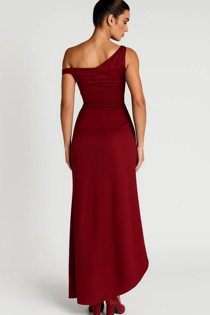 Elegante One Shoulder Maxi Jurk voor Dames met Split
