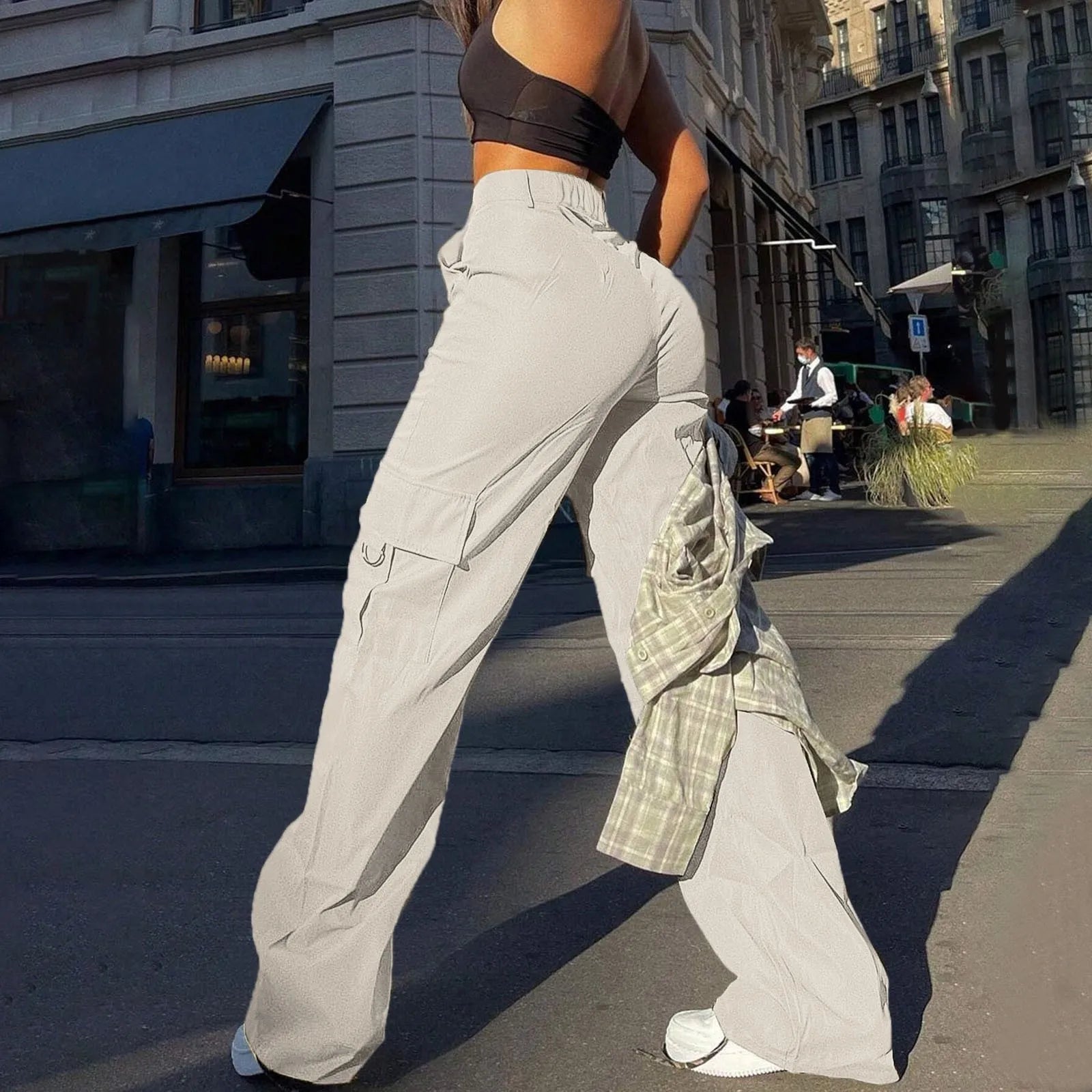 Athene | Hoge Taille Cargo Broek Dames 2
