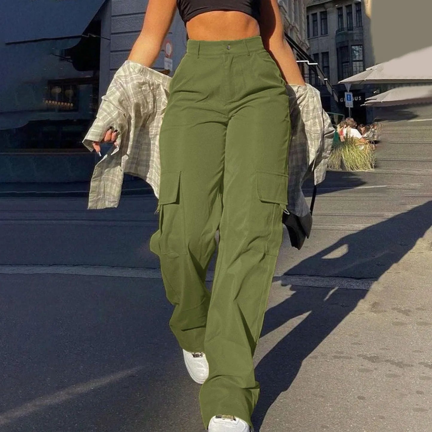Athene | Hoge Taille Cargo Broek Dames 4