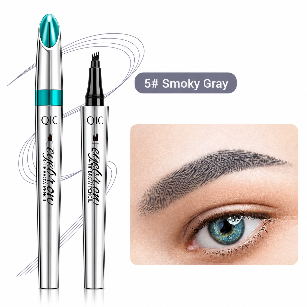 Wenkbrauwpotlood met 4 Punten Waterdichte Microblading Styling Pen voor Natuurlijke Haarlook Duurzaam tot 36 Uur Langdurig