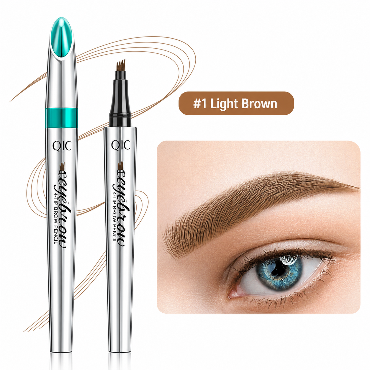 Wenkbrauwpotlood met 4 Punten Waterdichte Microblading Styling Pen voor Natuurlijke Haarlook Duurzaam tot 36 Uur Langdurig