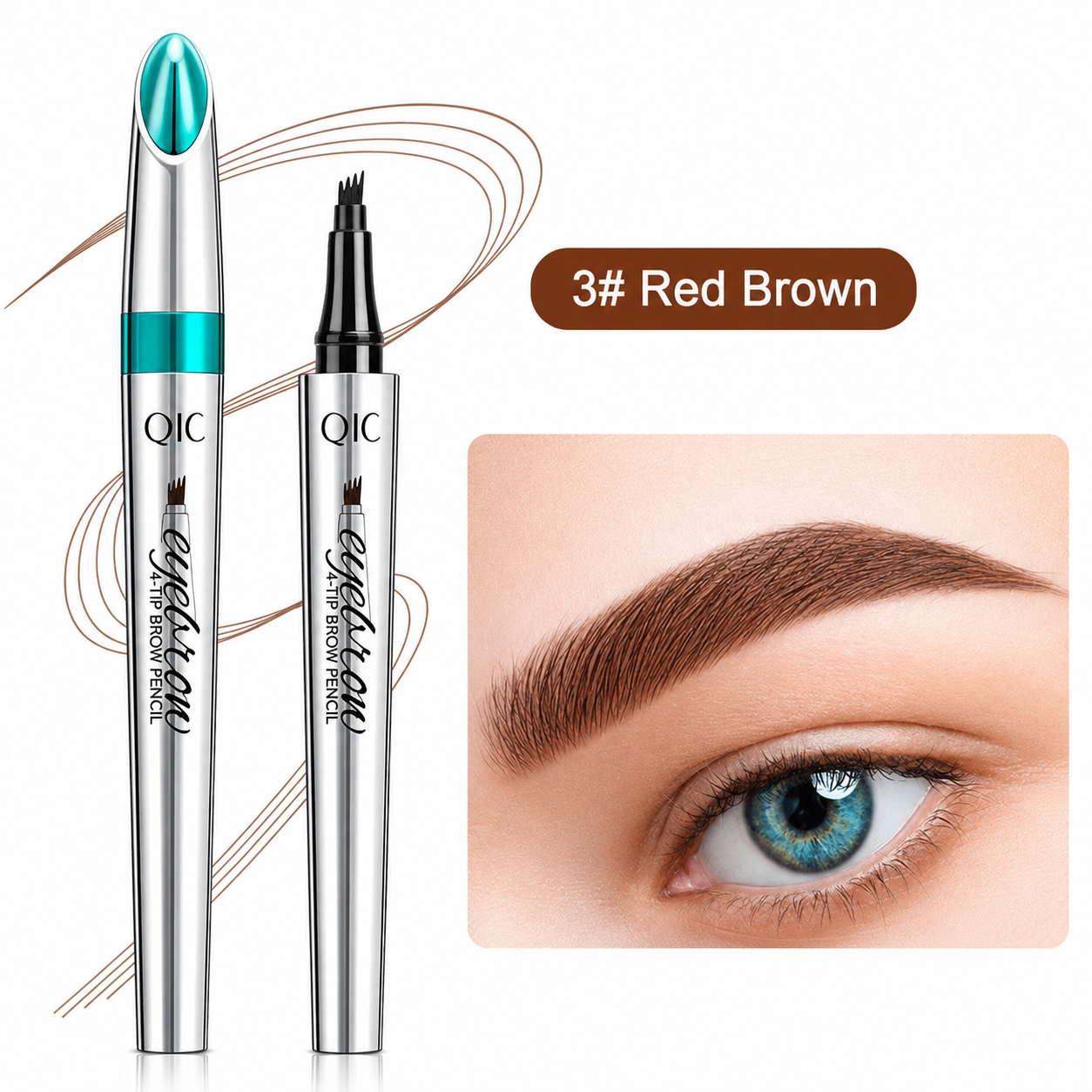 Wenkbrauwpotlood met 4 Punten Waterdichte Microblading Styling Pen voor Natuurlijke Haarlook Duurzaam tot 36 Uur Langdurig