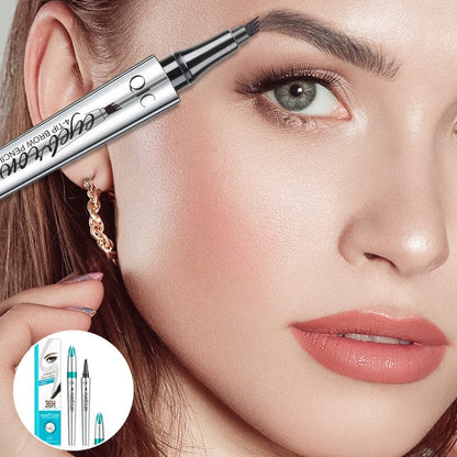 Wenkbrauwpotlood met 4 Punten Waterdichte Microblading Styling Pen voor Natuurlijke Haarlook Duurzaam tot 36 Uur Langdurig