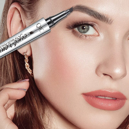 Wenkbrauwpotlood met 4 Punten Waterdichte Microblading Styling Pen voor Natuurlijke Haarlook Duurzaam tot 36 Uur Langdurig